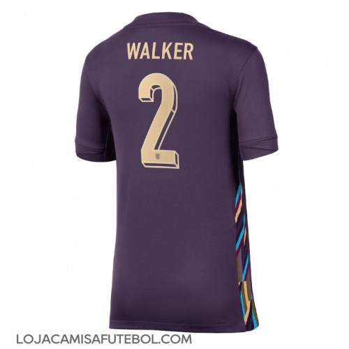 Camisa de Futebol Inglaterra Kyle Walker #2 Equipamento Secundário Mulheres Europeu 2024 Manga Curta